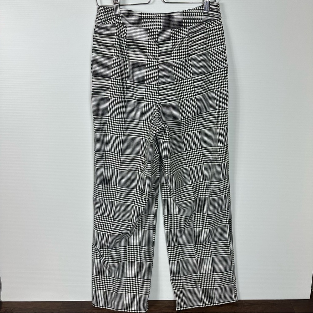 CYNTHIA ROWLEY Pants Sz 6 Houndstooth High Rise Trouser - Picture 5 of 14